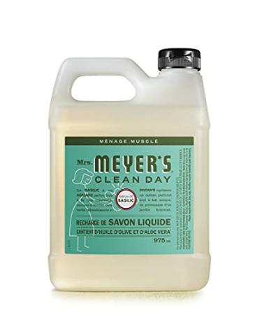 Mrs. Meyer's Clean Day Basil Liquid Hand Soap Refill - Cruelty Free Biodegradable & Essential Oils 975ml | Eco-Friendly Hand Wash - Buy Online on SooperMarket.com