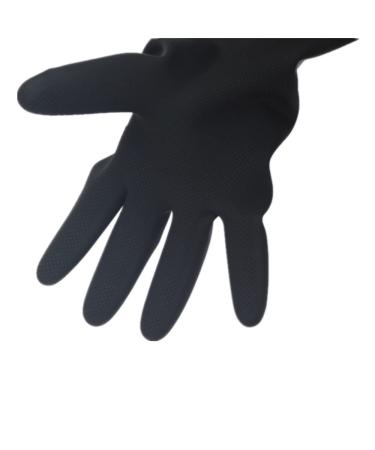 Long Rubber Household Gloves | Reusable Cleaning & Washing Gloves | Black L for Garden Car Wash & Work - Buy Online on SooperMarket.com