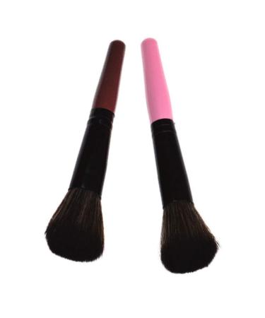 Wine Red Cosmetic Brush Set - Wood Handle Nylon Foundation & Blush Brush for Effortless Makeup Application - Buy Online on SooperMarket.com