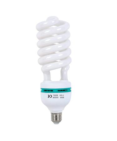 Aqirui 85W Light Bulb 5500K CFL Daylight Spiral Softbox Bulb in E27 Socket for Photography Photo Video Studio Lighting 1 Pack