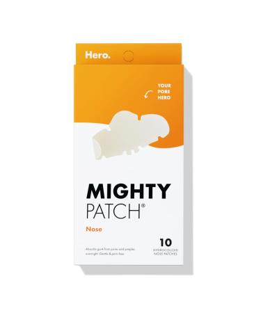 Mighty Patch Nose from Hero Cosmetics - XL Hydrocolloid Patches for Nose Pores, Pimples, Zits and Oil - Dermatologist-Approved Overnight Pore Strips to Absorb Acne Nose Gunk (10 Count)