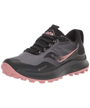 Saucony Women's Peregrine 12 Gore Tex Running Shoe 8.5 Charcoal/Shell