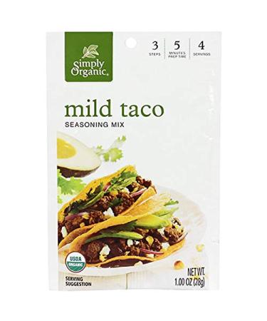 Simply Organic Mild Taco Seasoning, Certified Organic, Vegetarian | 1 oz | Pack of 12