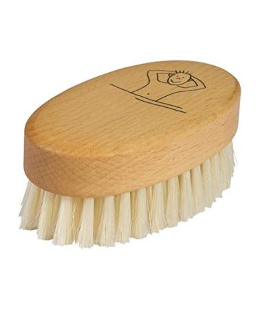 Redecker Natural Pig Bristle Children's Massage Brush with Waxed Beechwood Handle  3-3/4-Inches
