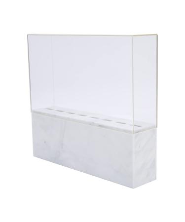 8 Holes Tweezers Holder Tweezer Display Stand Storage Rack with Dust Cover Lash Extension Supplies for Salon Home(White)