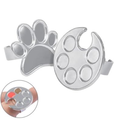 HLLMX 2 PCS Mini Manicure Palette Nail Art Tools (Silver) - Wearable Metal Holder for Gel Polish Mixing Tray - Buy Online on SooperMarket.com