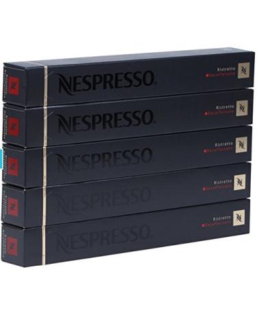 Nespresso Ristretto Decaffeinato Coffee 50 Capsules Pods 5 Sleeves Long Expiry