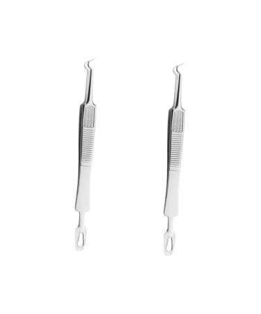 Healeved 6 Pcs Clip Curved Pimple Tweezers Clip Removal Tool Spot Tweezers Pimple Tool Stainless Steel
