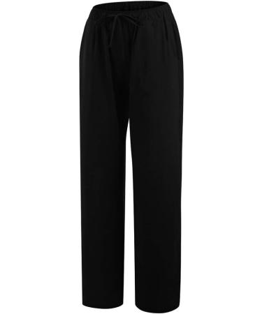 Buy Ronony Women's Cotton-Linen Beach Pants - High Waist Loose Fit Yoga & Jogging Trousers - Stylish Black Wide Leg Sports Pants for Training - Buy Online on SooperMarket.com
