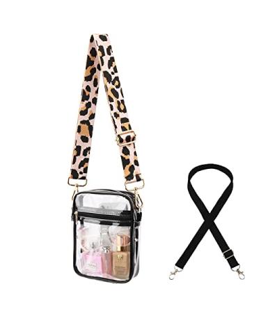 WEDDINGHELPER Clear Crossbody Purse Bag, Clear Bag Stadium Approved Inner Pocket for Concerts, Festivals, Sports Events