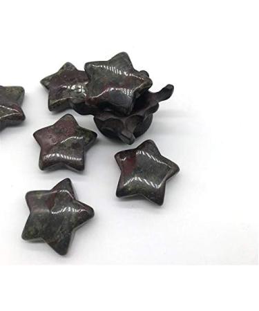 2 pc Natural Gemstone Crystal Dragon Blood Stone Engraving Five-Pointed Star Chakra Reiki Balancing - Buy Online on SooperMarket.com