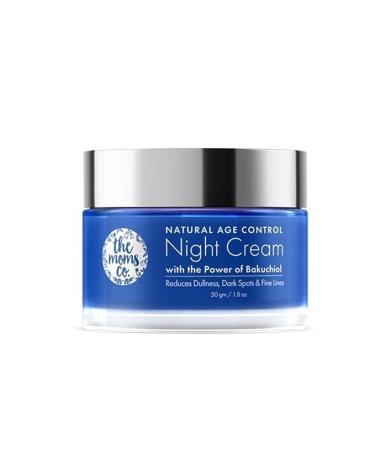 The Moms Co Natural Age Control Night Cream with Natural Bakuchiol (Natural Retinol) | Face Cream for Women & Men | Reduce Fine Lines & Wrinkles | Anti Ageing Cream 50g