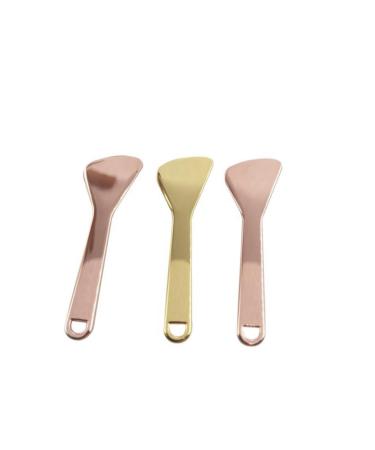 FOMIYES Eye Cream Spoon Facial Lift Roller Puffiness Eye Tools Facial Cream Brush Mini Cosmetic Spoon Face Cream Spoon Beauty Scoop Spatula Eye Creams Zinc Cream Spoon Scraping Board Metal 7x2.5cm Golden