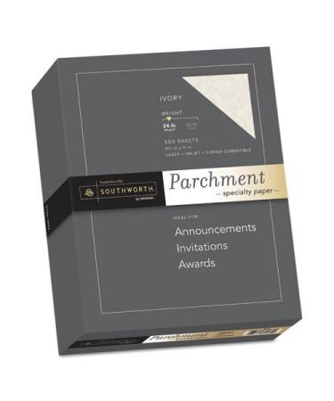 Parchment Specialty Paper  Ivory  24 lbs.  8-1/2 x 11  500/Box  Sold as 1 Box