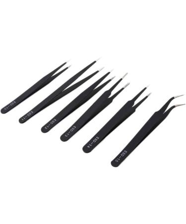 Dajidafu 6 Pieces Anti-static Tweezers Eyebrow Hair Nipper Remover Manual Watch Sewing Crafting Scrapbooking Phone Repair - Buy Online on SooperMarket.com
