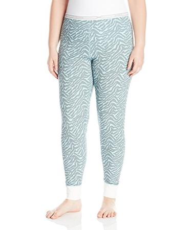 Hanes Women's X-Temp Thermal Pant Medium Blue/Grey Zebra