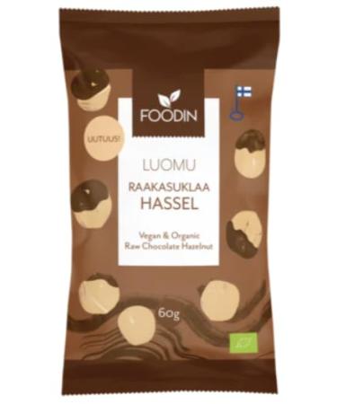Foodin Raw Chocolate Hazelnut Organic 60g Pack of 8