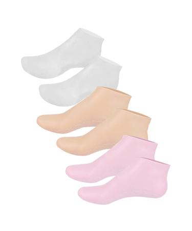 WOFASHPURET 3 Pairs moisturizing Socks Cracked Heel Socks Barefoot Scientist Foot Care Foot Socks Cracked Heel Repair moisturizing Gel Socks Lotion Socks Aloe Socks spa Miss Skin Friendly Sebs