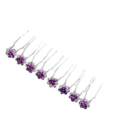 Frcolor 20pcs Wedding Bridal Rhinestone Hairpins | Beautiful Purple Crystal Flower Hair Accessories - Buy Online on SooperMarket.com