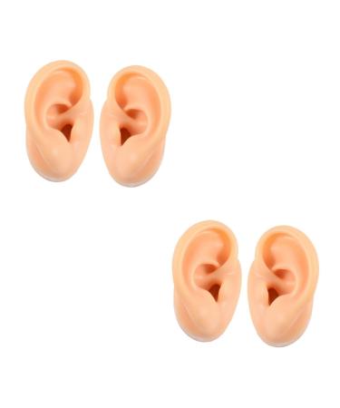 Healeved 4 Pcs Ear Model Human Body Model Pierced Earrings Ear Piercing Jewelry Ear Stud Display Supplies Piercing Ear Model Right Ear Model Simulation Human Ear Models Simulator Set 5.66X4.88X5CMx2pcs Assorted Colorx2pcs