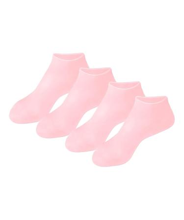 BEALIFE 2a of Exfoliating Foot Care Tools for Silky Soft Feet Solution Silica Gel Moisturizing Socks Silicone Socks Pink One Size fits All Pink One size fits all