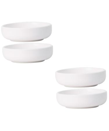 MAGICLULU 4 Pcs Sauce Dish Vinegar Dish Olive Oil Dipping Dishes Appetizer Dishes Japanese Soy Sauce Dishes Small Ceramic Bowls Sauce Serving Dipping Bowls Fries Cooking Ceramics re-usable 9X9X2.5CMx2pcs Whitex2pcs