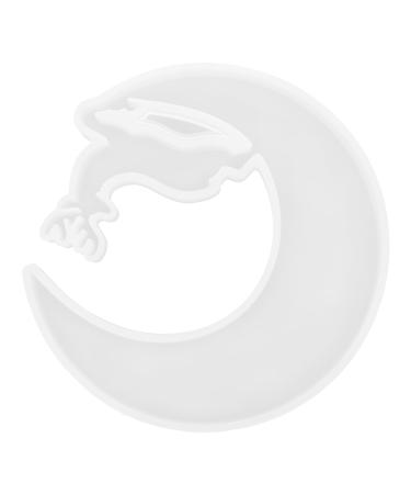 STOBOK Silicone Mold Tool Tray Jewelry Tray Resin Casting Molds Silica Moon Shaped Mold Supplies Self Made White 13.5X12CM