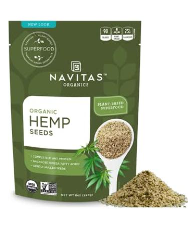 Navitas Organics Organic Raw Hemp Seeds Bag, 15 Servings  Organic, Non-GMO, Low Temp-Hulled, Gluten-Free, 8 Ounce (Pack of 1) Seeds 8 Ounce (Pack of 1)