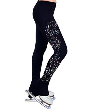 NY2 SPORTSWEAR Figure Skating Practice Pants with Spangles S112 - Child Sizes Medium