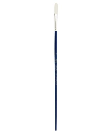 Silver Brush Limited 19344 Bristlon Extra Long Filbert Brush for Acrylic and Oil Paintings, Size 4, Long Handle Size - 4