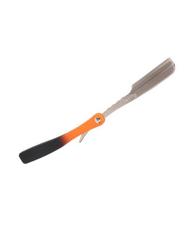 Jauarta Bartklingen holder zinclegation color gradient foldable straight edge professional manual portable hair cutting blade (silver)