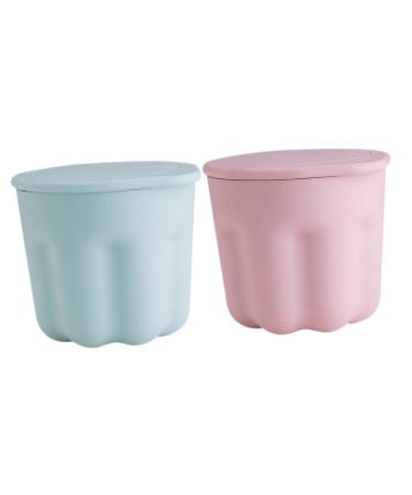 minkissy 2 Sets Pp Washing Bowl Makeup Brush Washing Silicone Gasket Eye Brush Washing Pad Silicone Makeup Brush Rack Makeup Tools Portable Brush Clean Silica Gel Washer medium Sky-blue