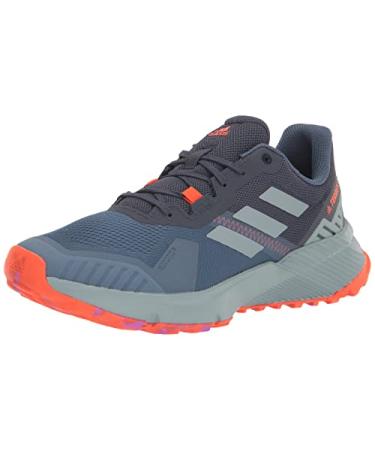 adidas Women's Terrex Soulstrides Trail Running Shoe 11 Wonder Steel/Magic Grey Metallic/Impact Orange