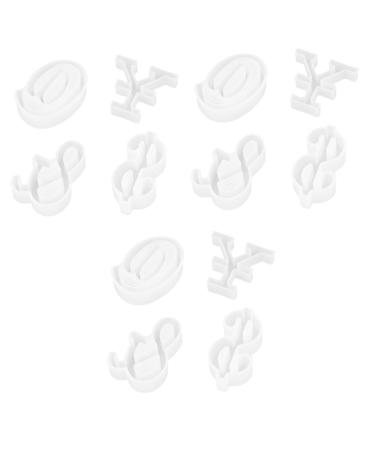 STOBOK 12 Pcs Silicone Mold Silicone DIY Mold DIY Symbol Mold Epoxy Jewelry Molds Gummy Molds Resin Necklace Mold Molds for Concrete DIY Crafts Cake Mold Manual White Silica Gel Whitex3pcs 4.8X4.2CMx3pcs