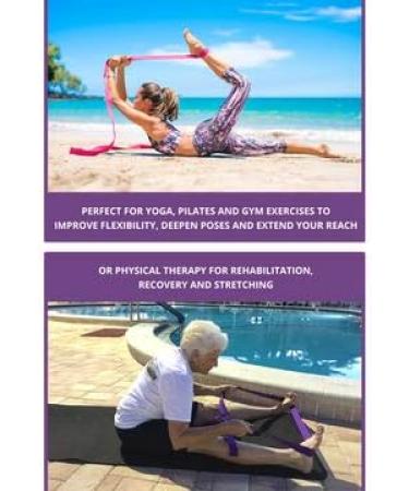 Clever Yoga 2 Pack Blocks and Strap Set - Lightweight High Density Foam Blocks (9x6x4 Inches) & 8FT Cotton Strap for Yoga Beginners - Purple - Buy Online on SooperMarket.com