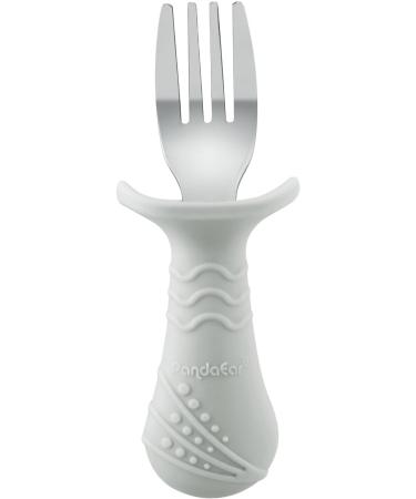 Pandaear 6-Piece Children's Cutlery Set | BPA-Free Silicone & Stainless Steel Baby Fork & Spoon | Anti-Choke Design | Ideal for 1-Year-Olds | Light Brown - Buy Online on SooperMarket.com