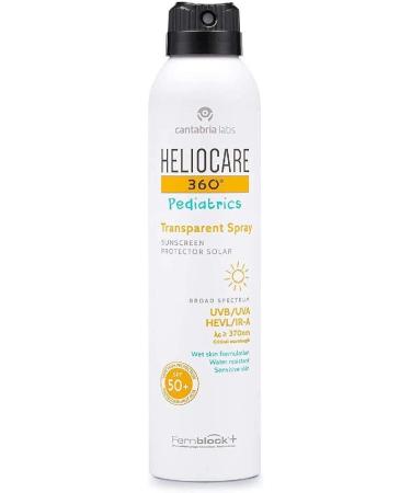 Heliocare 360 Pediatrics Transparent Spray SPF 50+ Solar Spray for Children Easy Application and Absorption Effective on Wet Skin Hypoallergenic White - 200 ml