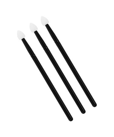 PLAFOPE 3pcs Makeup Brush Makeup Applicator Sponges Makeup Black Plastic Handle