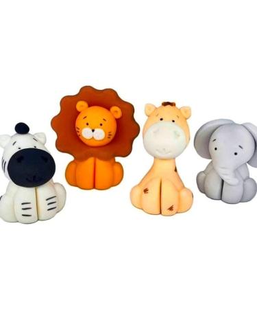 jncakes Animals Cake Topper Birthday Party Decoration Edible Great for Kids Boy Girl First Birthday Christening Baby Shower Easy to Use Giraffe Elephant Lion Jungle - Buy Online on SooperMarket.com