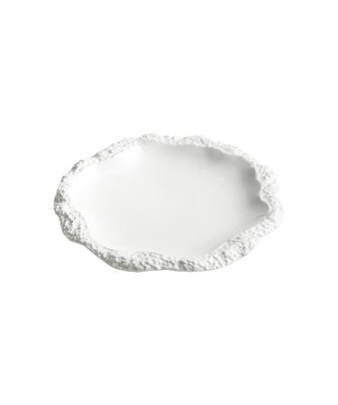 Dinnerware Dishes Plates Rock Pattern Skirt Plate Fruit Plate Snack Plate Vegetable Plate Household White Ceramic Flat Plate Shallow Plate Hotel Kitchen Tableware Dinner Restaurant Family Party Plates 2