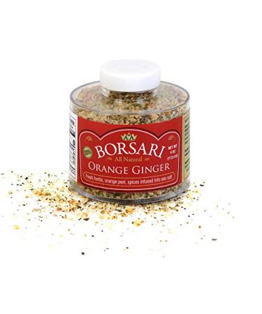 Borsari Orange Ginger Seasoned Salt - Gourmet Salt For Cooking With Orange Ginger and Herbs - Gluten Free All Natural and Keto Friendly Multi-Purpose Seasoning - 4 oz Shaker Bottle 4 Ounce (Pack of 1)