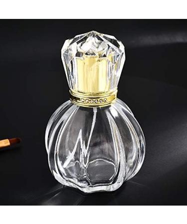 50ml Empty Glass Perfume Spray Atomiser Gold Crystal Cap Oval Bottle - Buy Online on SooperMarket.com
