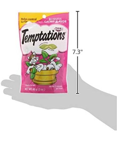 TEMPTATIONS Classic Crunchy and Soft Cat Treats Blissful Catnip - Multiple Sizes - 3oz (12 Pack) - Buy Online on SooperMarket.com