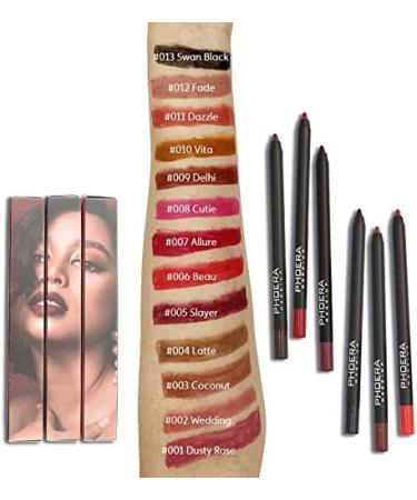 AQUAPURITY PHOERA 3Pcs Long Lasting Lip Liner and Eye Liner Set - Matte Waterproof Pencil for Women and Girls (K02) - Buy Online on SooperMarket.com