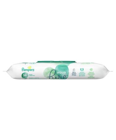 Pampers Aqua Pure Sensitive Baby Wipes 1X Pop-Top 56 Count Fragrance free 56 Count (Pack of 1)