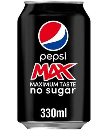 Pepsi Max No Sugar Cola Cans 24 x 330ml | Sugar-Free Carbonated Soft Drink | Refreshing Pepsi Taste with Thank you Card - Buy Online on SooperMarket.com