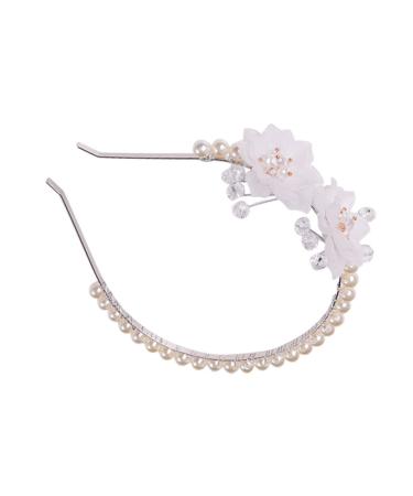 PLAFOPE Pearl Flower Headband Wedding Decor Pearl Headband Decorative Flower Headband Flower Head Band Wedding Hair Accessory Headband Ornament Head Band for Bride Exquisite Hair Band
