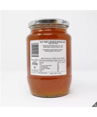 Wilkin & Sons Tiptree 'Old Times' Orange Fine Cut Marmalade- Suitable for Vegetarians - Made in a Nut Free Factory - Non GMO Project Verified - 908g - Buy Online on SooperMarket.com