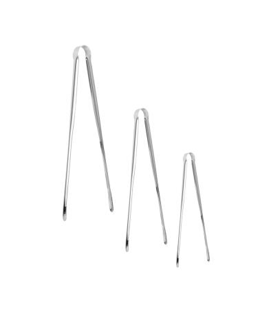 Alipis 3pcs Stainless Steel Barbecue Tongs Small Food Clips Barbecue Supplies Steak Buffet
