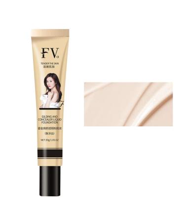 BTSEURY Liquid Foundation 30g Full Coverage Makeup Base Cream Concealer Foundation Waterproof Long Lasting Smooth Liquid Foundation Ivory